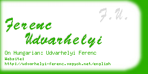 ferenc udvarhelyi business card